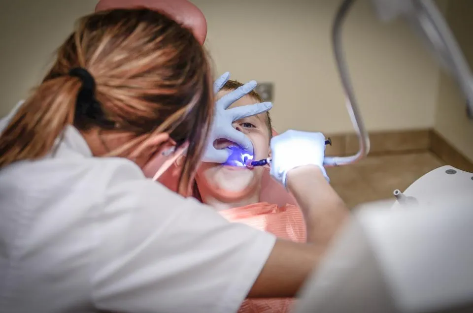 A patient receiving care at the dentist